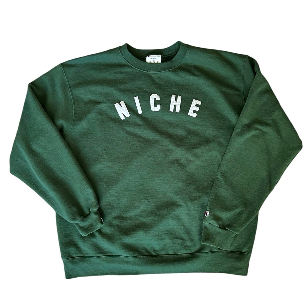 5/$25 Champion Authentic forest green NICHE crewneck sweatshirt size XL